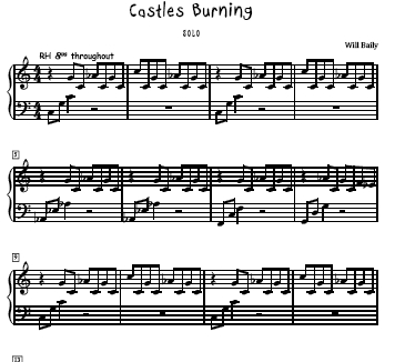 Castles Burning Sheet Music and Sound Files for Piano Students